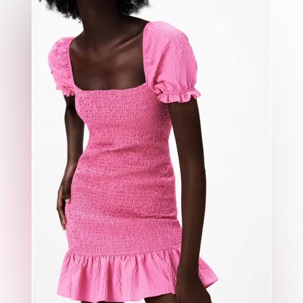 Zara Pink Puff Sleeve Mini Sundress